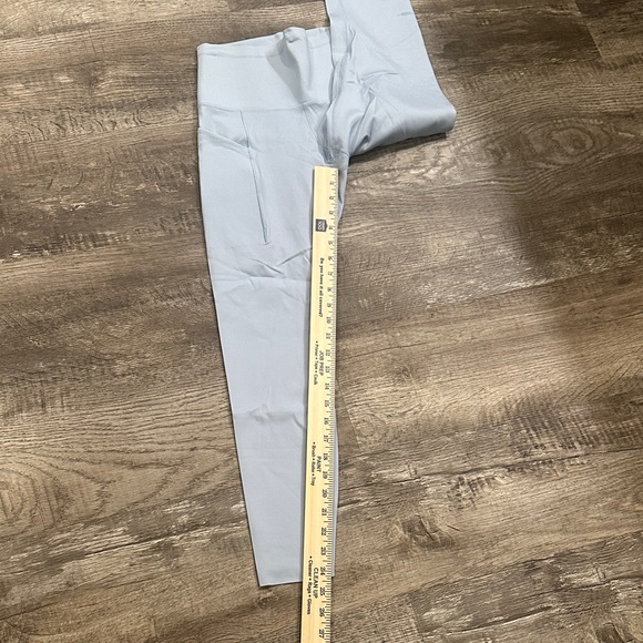 Nike Small Go Dri Fit Soft Gray/Light Blue Performance Leggings - Picture 5 of 7